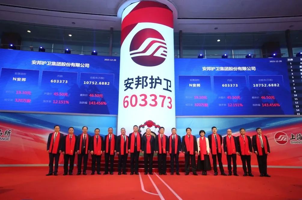 喜讯 | ued官网体育
参股企业“安邦护卫”沪市主板挂牌上市